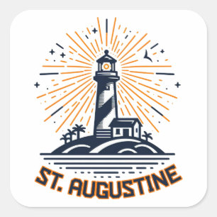St. Augustine Florida Leuchtturm Sonnenaufgang Quadratischer Aufkleber