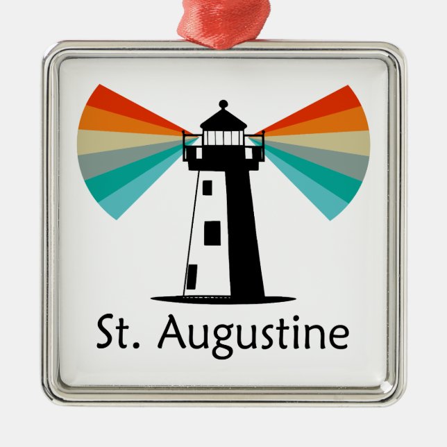 St. Augustine Florida Lighthouse Rainbow Ornament Aus Metall (Vorne)