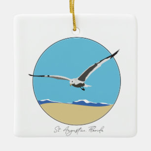 St. Augustine, Florida Sea Gull am Strand Keramikornament