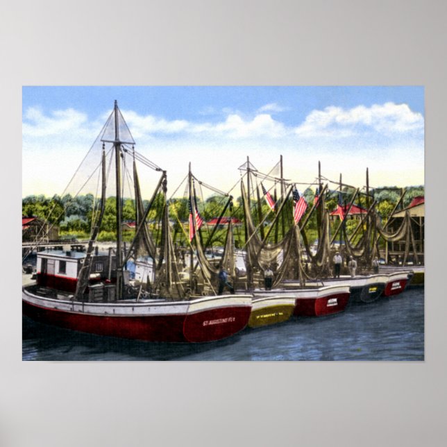 St. Augustine Florida Shrimp Boats Poster (Vorne)