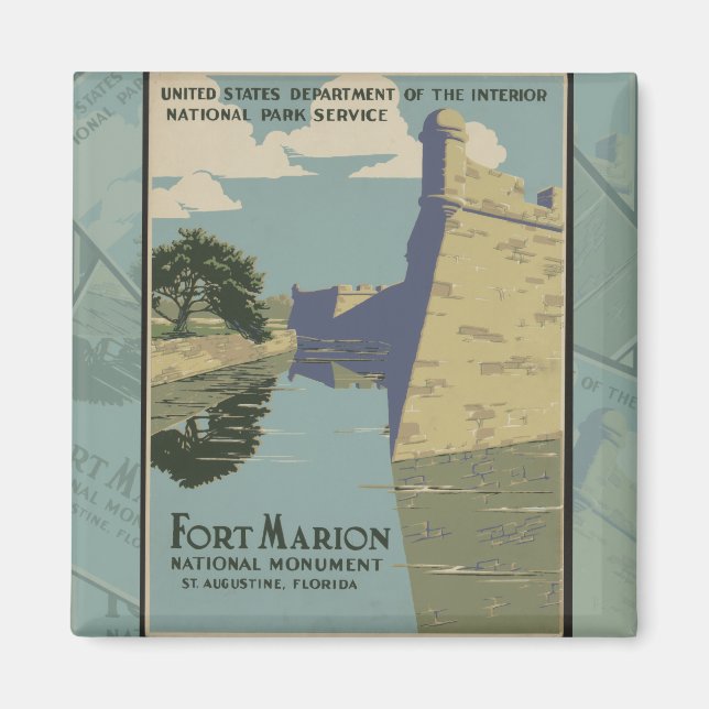 St. Augustine Florida Spanisches Fort Poster Magnet (Vorne)