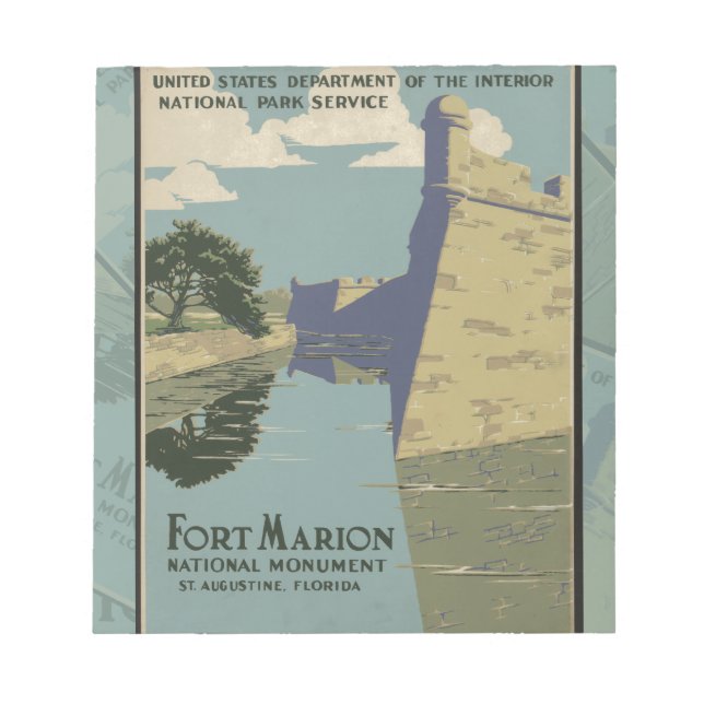 St. Augustine Florida Spanish Fort Marion Poster Notizblock (Vorderseite)