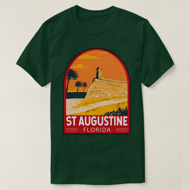 St Augustine Florida Travel Art Emblem TShirt (Design devant)