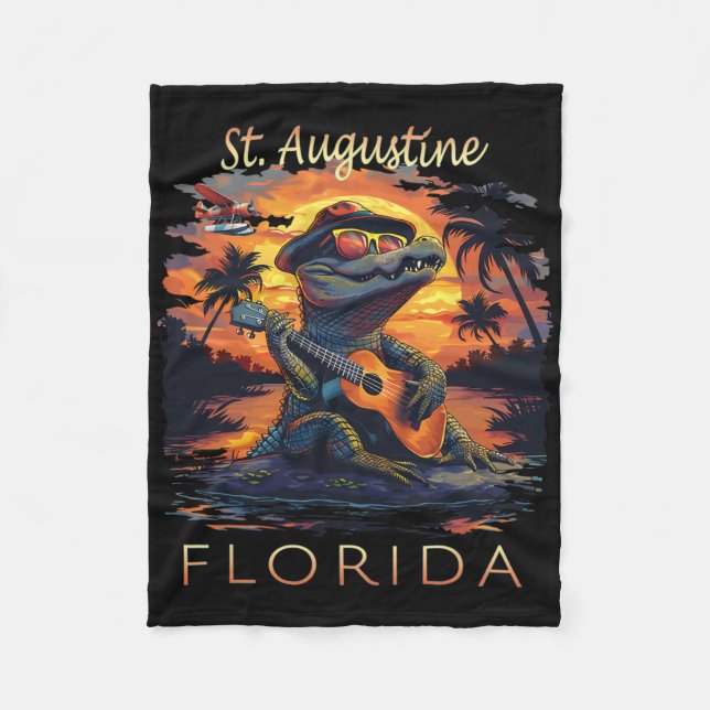 St. Augustine Florida Urlaub Süßer Alligator  Fleecedecke (Vorderseite)