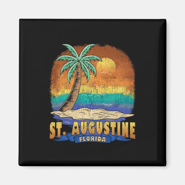 St. Augustine Florida Vintag Distressive Souvenir Magnet (Vorne)