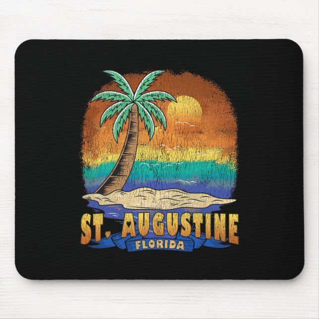 St. Augustine Florida Vintag Distressive Souvenir Mousepad (Vorne)