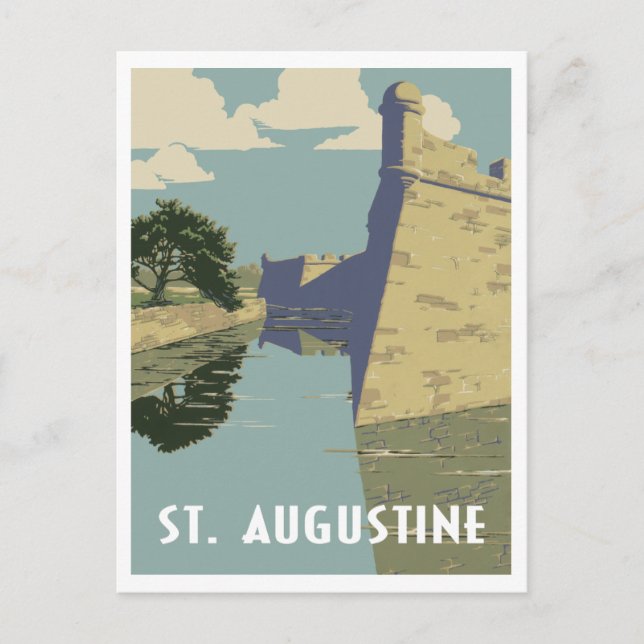 St. Augustine Florida Vintage Postkarte (Vorderseite)