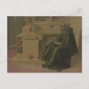 St. Augustine in seiner Studie (Predella of the Ba Postkarte