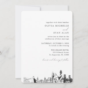 St Augustine Mariage Élégant Skyline Invitation