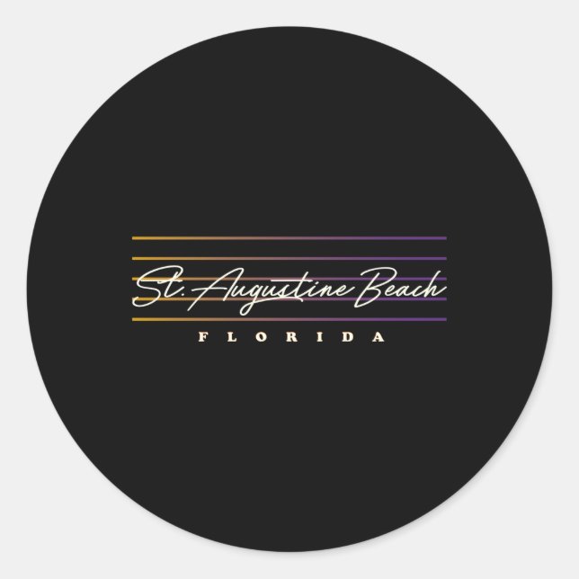 St Augustine Style Florida Runder Aufkleber (Vorderseite)