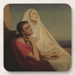 St Augustine und sein Mutter St. Monica, 1855 Getränkeuntersetzer