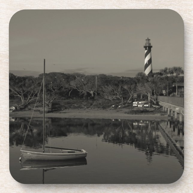 St- Augustineleuchtturm-früher Morgen Getränkeuntersetzer (Vorderseite)