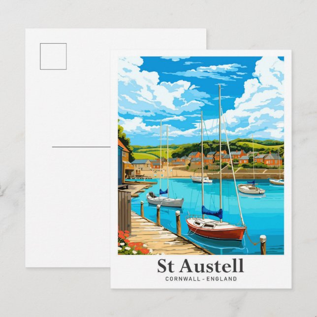 St Austell Cornwall England Reisevorführung Postkarte (Vorne/Hinten)