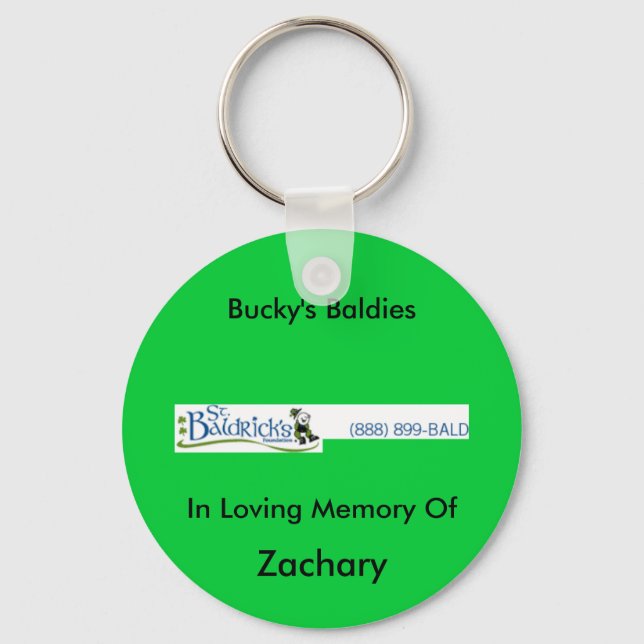 st_baldricks_logo, Bucky's Baldies, In Loving M... Schlüsselanhänger (Vorderseite)