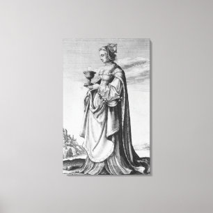 St. Barbara, geätzt von Wenceslaus Hollar, 1647 Leinwanddruck