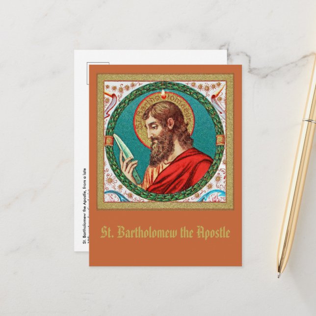 St. Bartholomew der Apostel (JMAS 03) Postkarte (Vorderseite/Rückseite Beispiel)