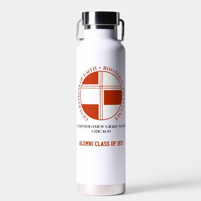 St Bartholomew Grade School Alumni Wasserflasche Trinkflasche (Vorne)