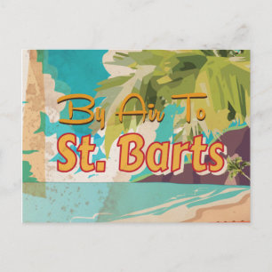 St Barts Vintage Reiseplakat Postkarte