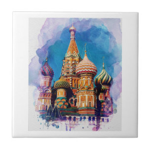 St Basil Kathedrale Moskau Russland Sketch Fliese