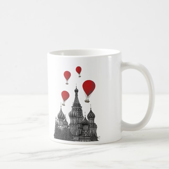 St. Basil Kathedrale und Rote Heißluftballons Kaffeetasse (Rechts)