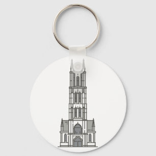 St Bavo's Cathedral Ghent World landmarks Schlüsselanhänger