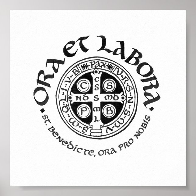 St. Benedict Calligraphy Poster (Vorne)
