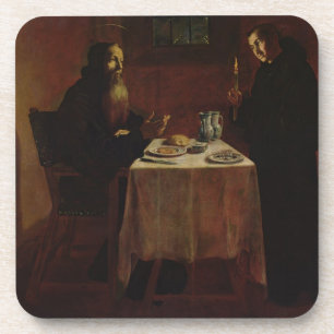 St. Benedict, der St. Maur segnet Untersetzer