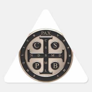 St. Benedict-Medaille Dreieckiger Aufkleber