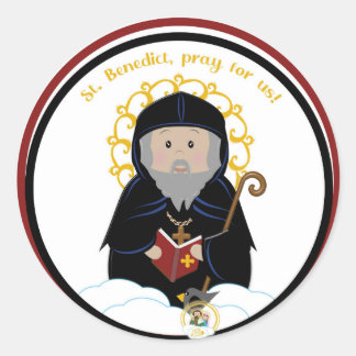 St. Benedict Runder Aufkleber