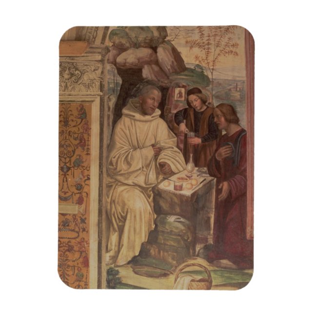 St. Benedikt gegen eine Landschaft, vom Leben oder Magnet (Vertikal)