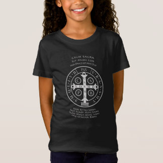 St-Benediktinermedaille mit lateinischem Gebet-T - T-Shirt