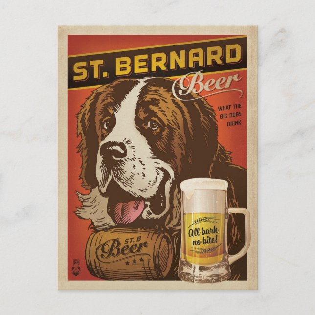 St. Bernard Beer Postkarte (Vorderseite)