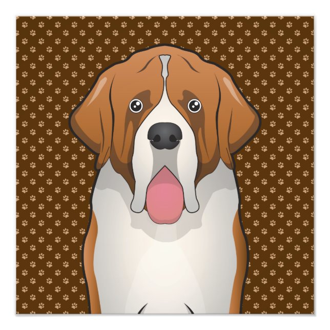 St. Bernard Cartoon (Saint Bernard) Fotodruck (Vorne)