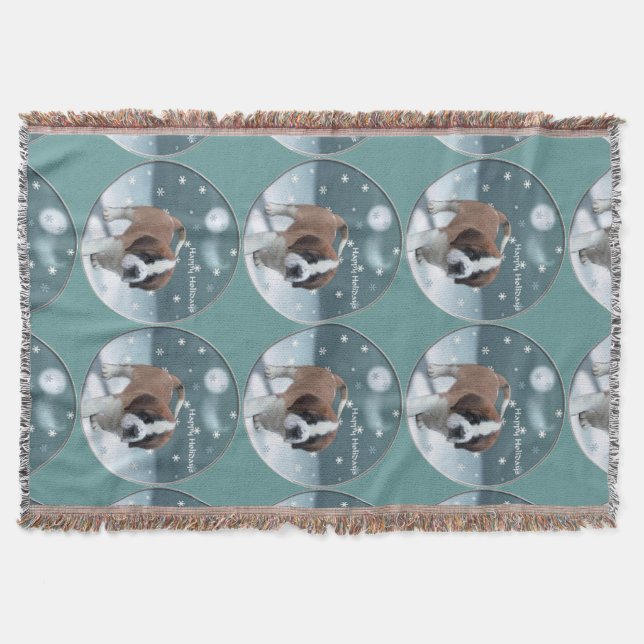 St Bernard Christmas Decke (Vorderseite)