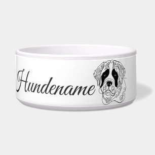 St. Bernard Dog Line Art personalized bowl Napf