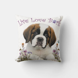St. Bernard Dog Mama Floral Kissen