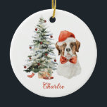 St. Bernard Dog Personalisierte Weihnachtsfeier Keramik Ornament<br><div class="desc">St. Bernard Dog Personalisierte Weihnachtsfeier</div>