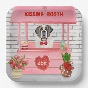 St. Bernard Dog Valentine's Day Kissing Booth Pappteller