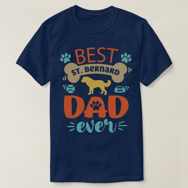 St Bernard Dog Vater T-Shirt (Design vorne)