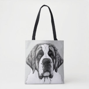 St. Bernard Dog Wild Nature Animal Illustration Tasche