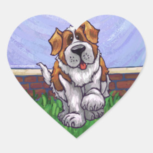 St. Bernard Geschenke & Accessoires Herz-Aufkleber