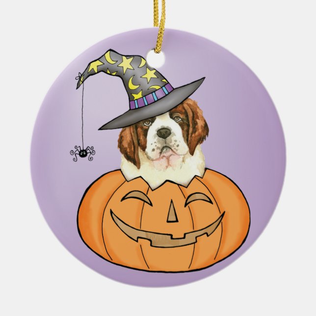 St. Bernard Halloween Keramikornament (Vorne)
