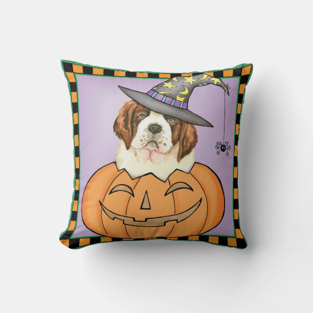 St. Bernard Halloween Kissen (Vorderseite)