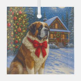 St. Bernard Holiday Glass Ornament Aus Glas