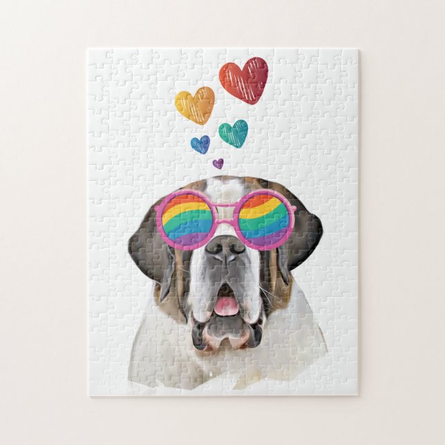 St. Bernard Hund mit HerzValentinstag (Vertikal)