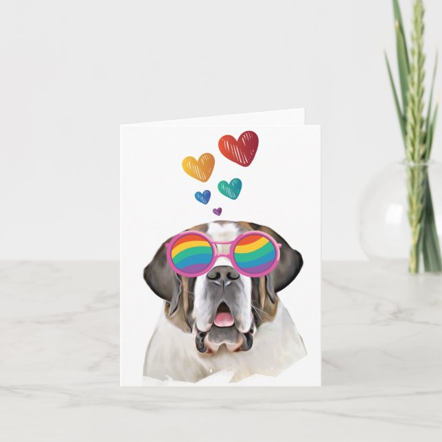 St. Bernard Hund mit HerzValentinstag Karte (Vorderseite)