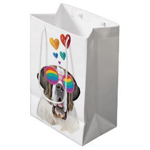 St. Bernard Hund mit HerzValentinstag Mittlere Geschenktüte