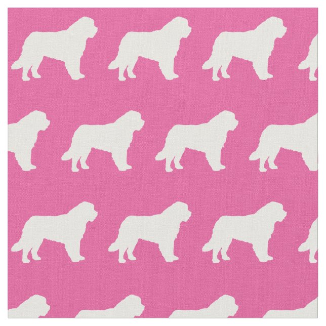 St Bernard Hund Silhouette Pet Pink Stoff (Nahaufnahme)