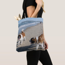 St.Bernard Hunde am Strand Tasche