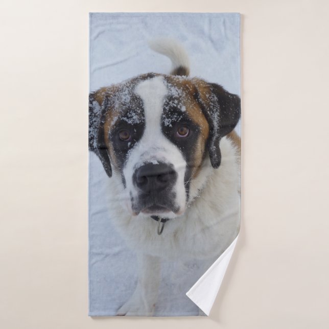 St. Bernard im Schnee Badehandtuch (Badehandtuch)